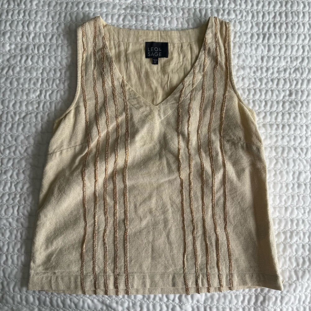 Leo & Sage (Bloomingdale’s) Metallic Thread Cotton Tank ✨